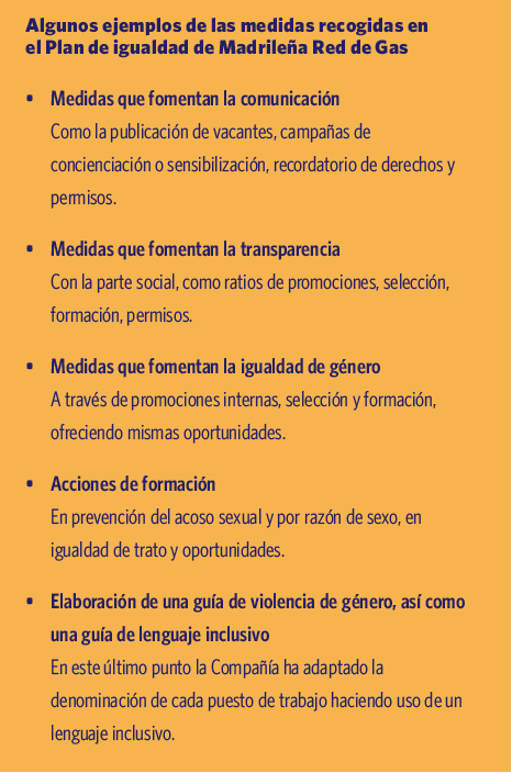 Plan de igualdad de Madrileña Red de Gas